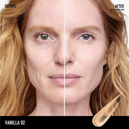 bareMinerals Complexion Rescue SPF 30 application shows light coverage and skin boost.