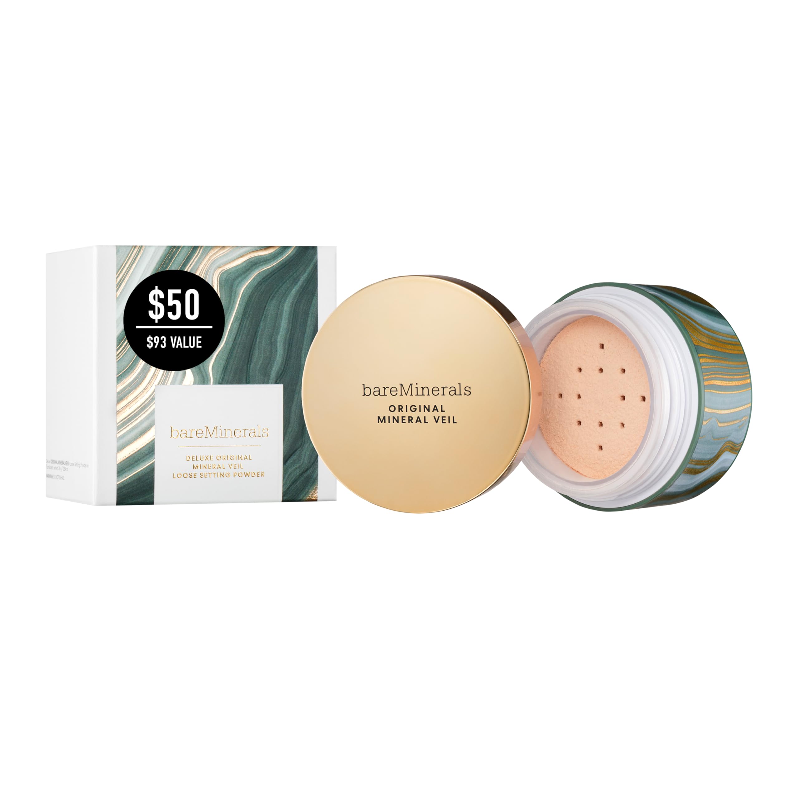 BareMinerals Deluxe Mineral Veil compact closed showing portable vegan powder