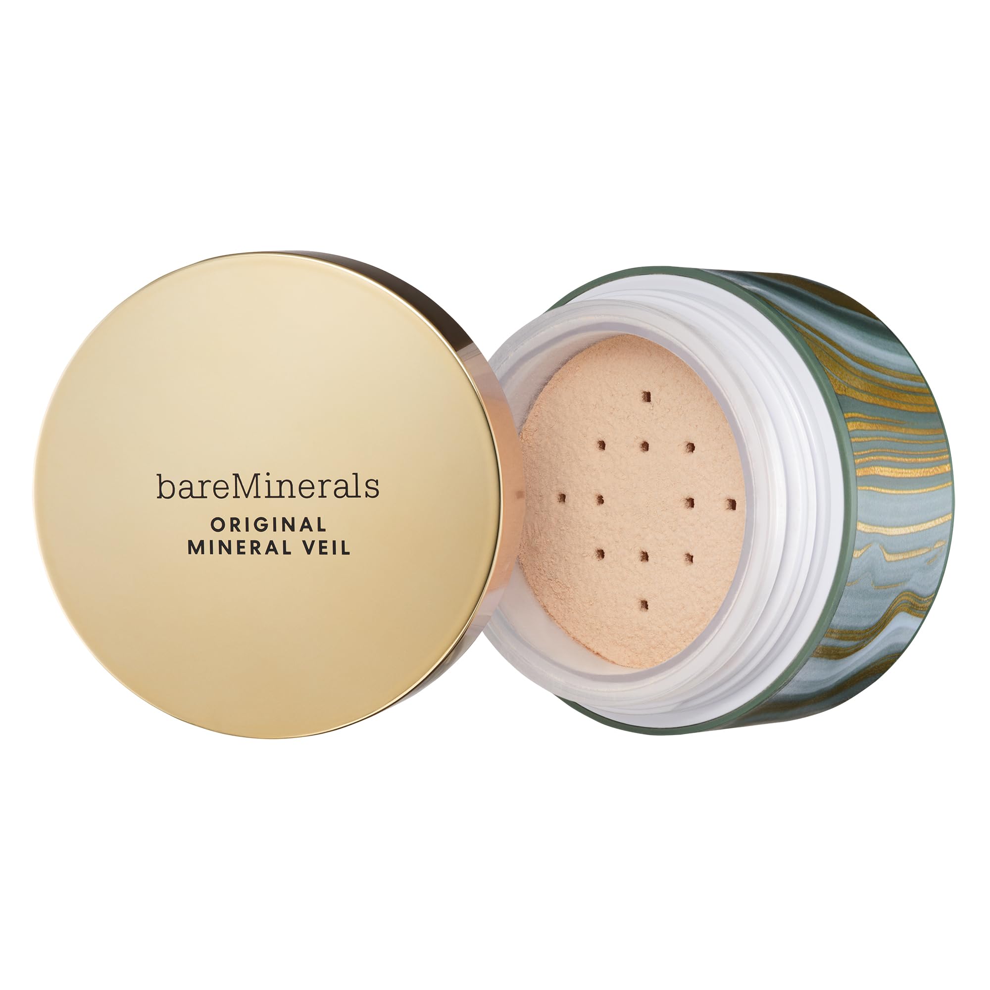 BareMinerals Deluxe Mineral Veil matte finish display highlighting soft-focus effect