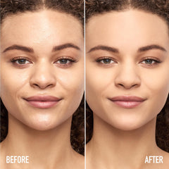 bareminerals Mineral Veil brush application reveals even, oil-absorbing coverage.