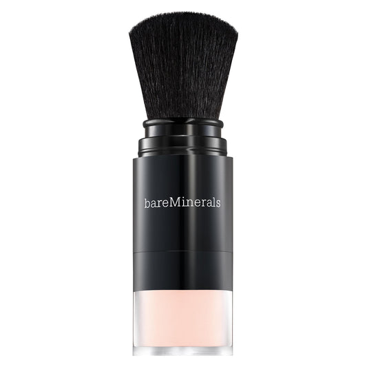 bareminerals Mineral Veil powder jar close-up shows translucent setting powder that controls shine.