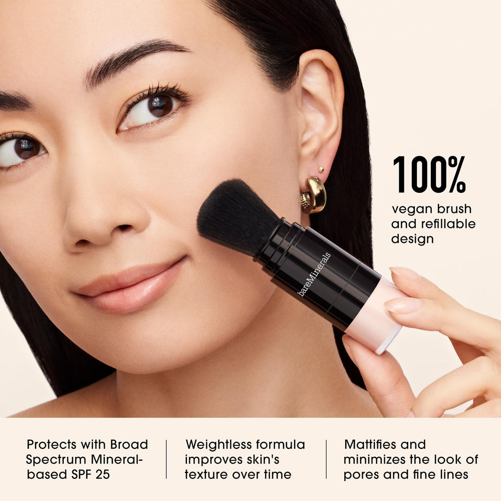 bareminerals Mineral Veil powder on T-zone highlights shine control.