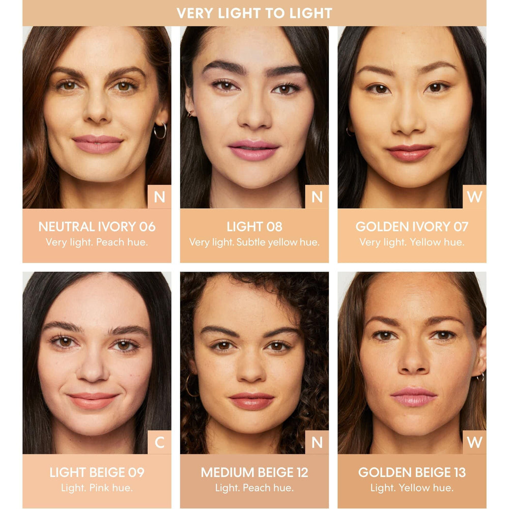 BareMinerals non-comedogenic formula stays gentle on pores and sensitive skin.