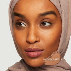 BareMinerals Original Matte Foundation brush application illustrating smooth blending