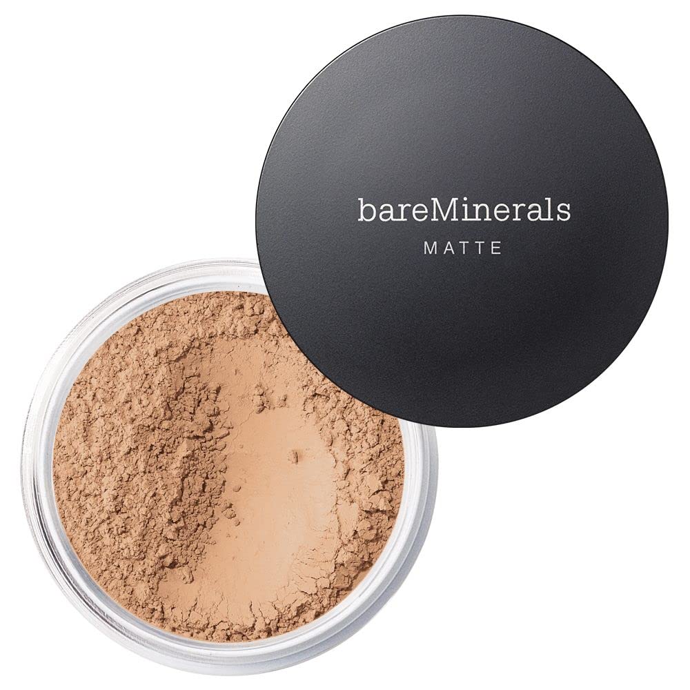bareMinerals Original Matte Loose Foundation SPF 15 jar close-up shows silky texture for natural-looking coverage