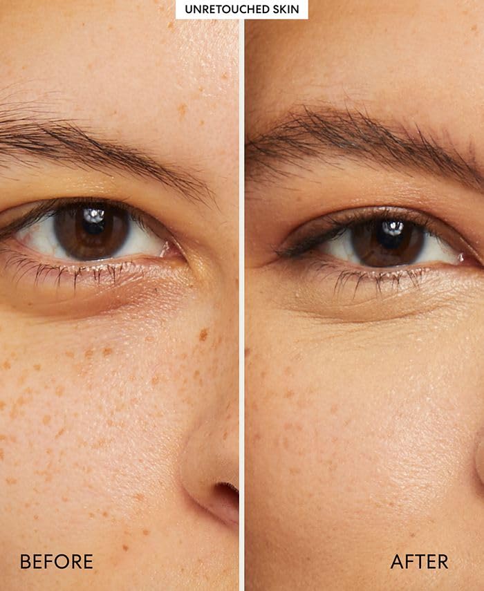 bareMinerals Skin glow closeup shows a natural dewy finish.