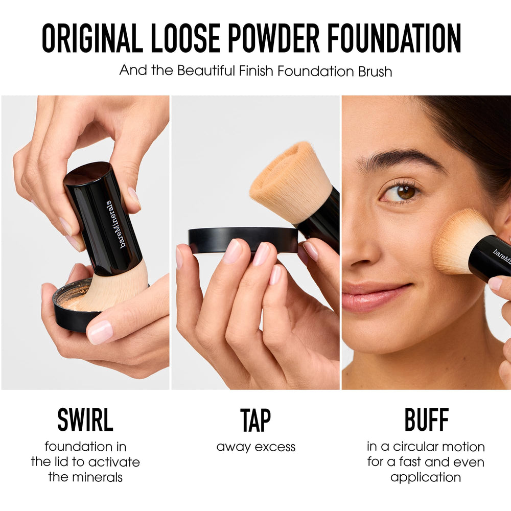 bareMinerals vegan, cruelty-free, dermatologist-tested branding on packaging.