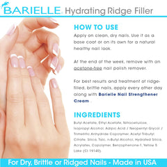 Barielle Hydrating Ridge Filler Base Coat on smooth nails after application.
