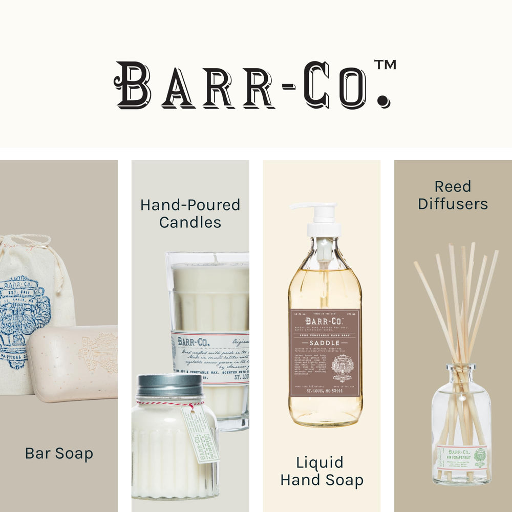 Barr-Co bath salts in tub suggesting a tranquil soak.