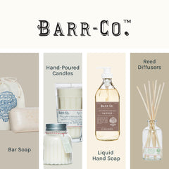 Barr-Co bath salts in tub suggesting a tranquil soak.