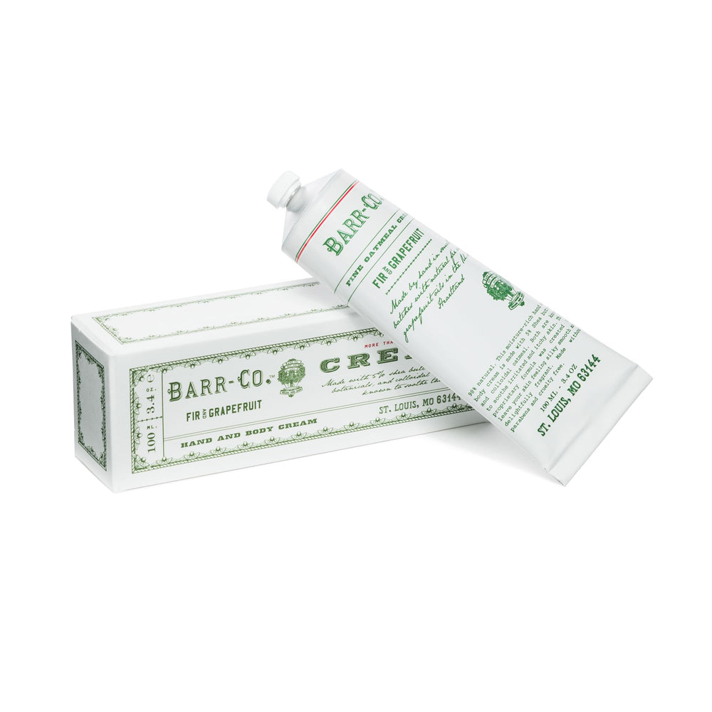 BARR-CO Fir & Grapefruit cream jar shows rich texture for hydration
