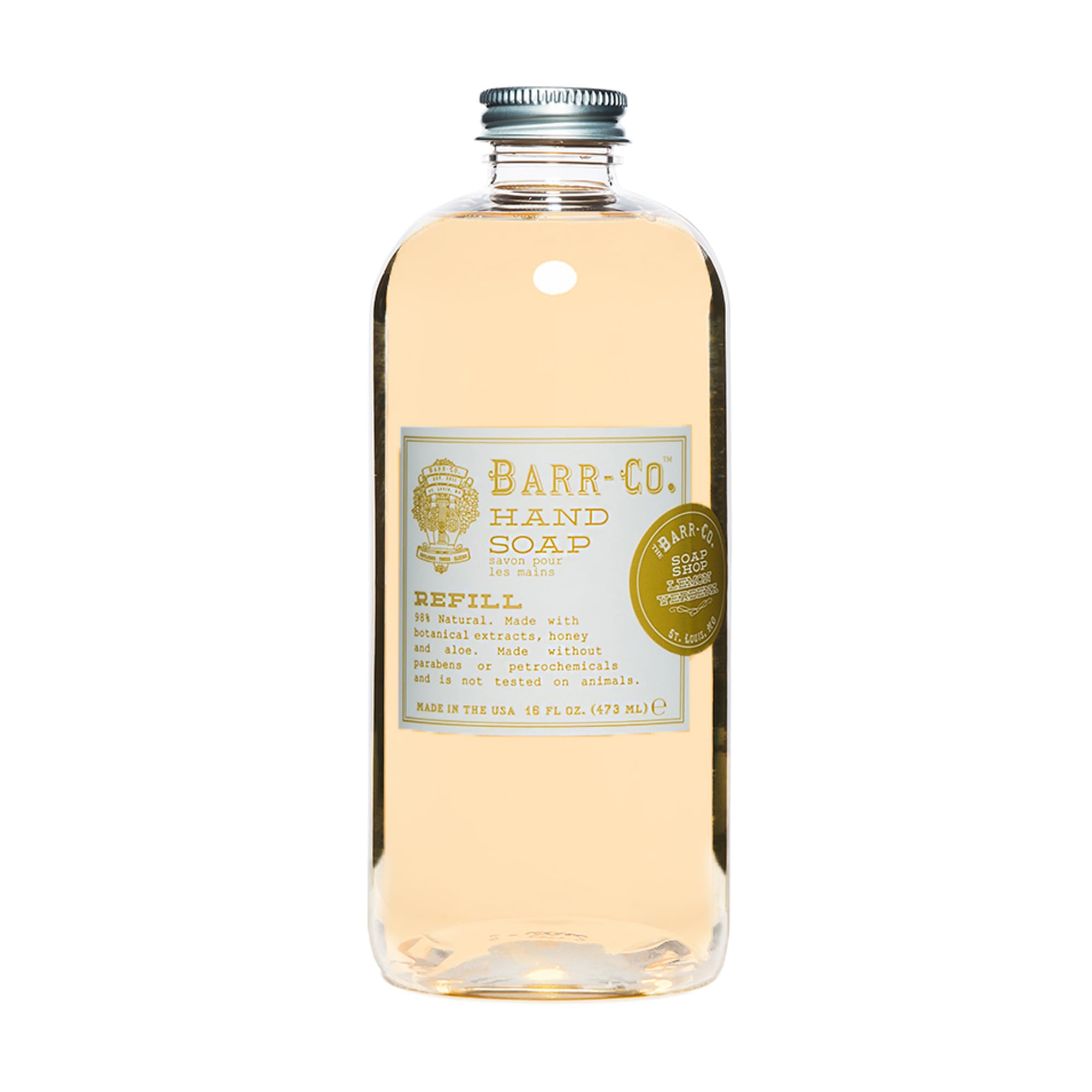 BARR-CO lemon verbena refill bottle ready for a refreshing cleanse