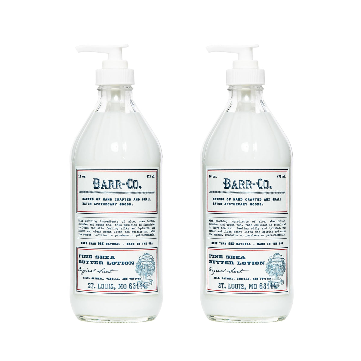 BARR-CO Original Scent Shea Butter Lotion bottle for daily skin care.