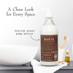 Cap detail of BARR-CO Saddle Scent bottle, showcasing sturdy, gift-ready packaging.