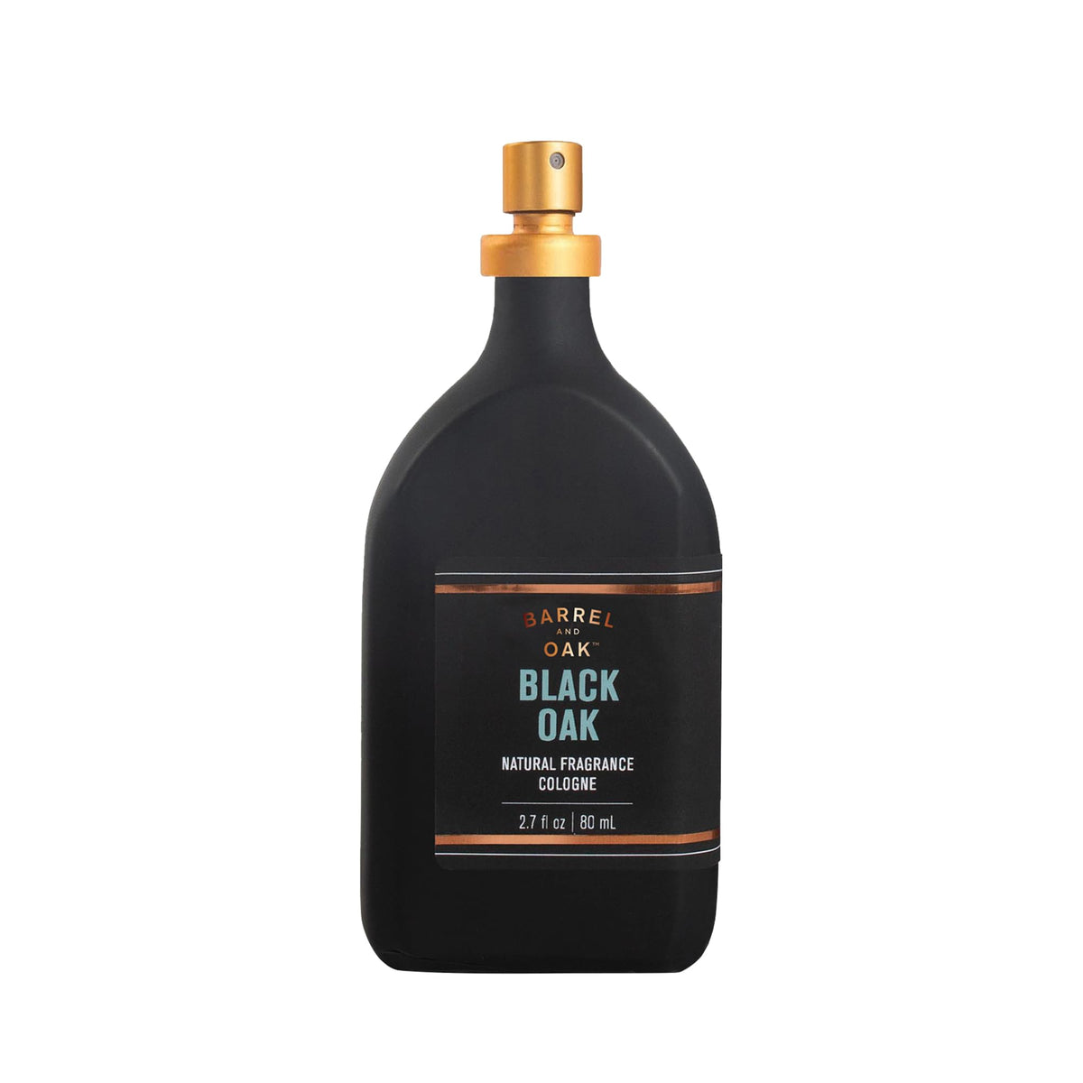 Barrel and Oak Black Oak bottle close-up showing refined design and natural scent notes