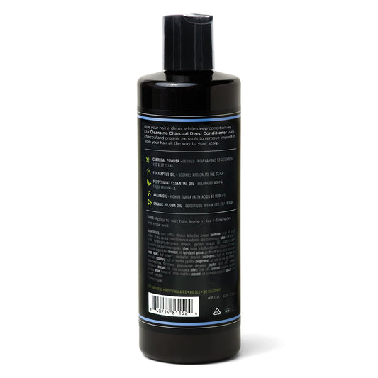 Barrel & Oak Gentlemen's Hardware detoxifying conditioner ingredients close-up featuring charcoal and oils.