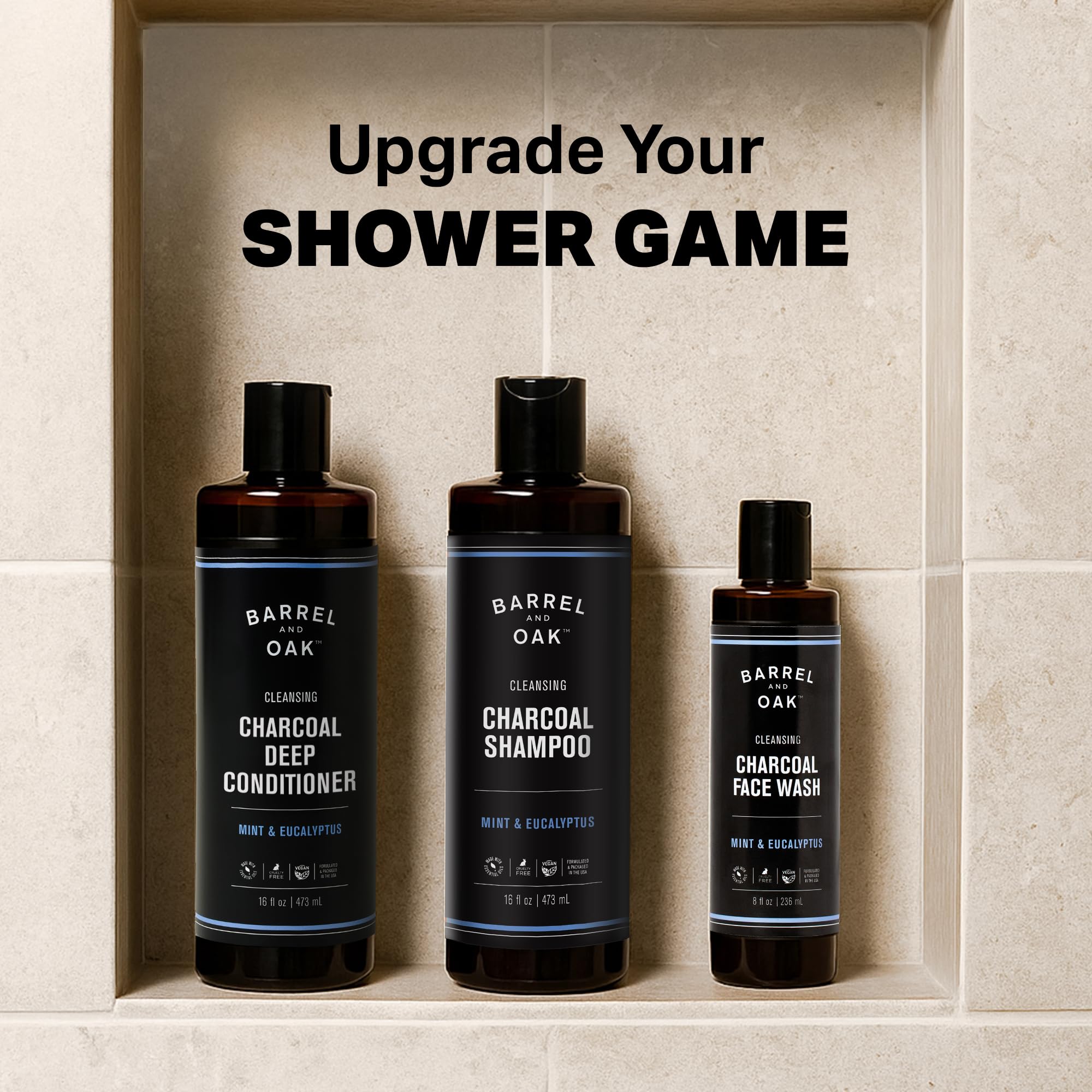 Barrel & Oak Shampoo bottle for deep cleanse and scalp refresh