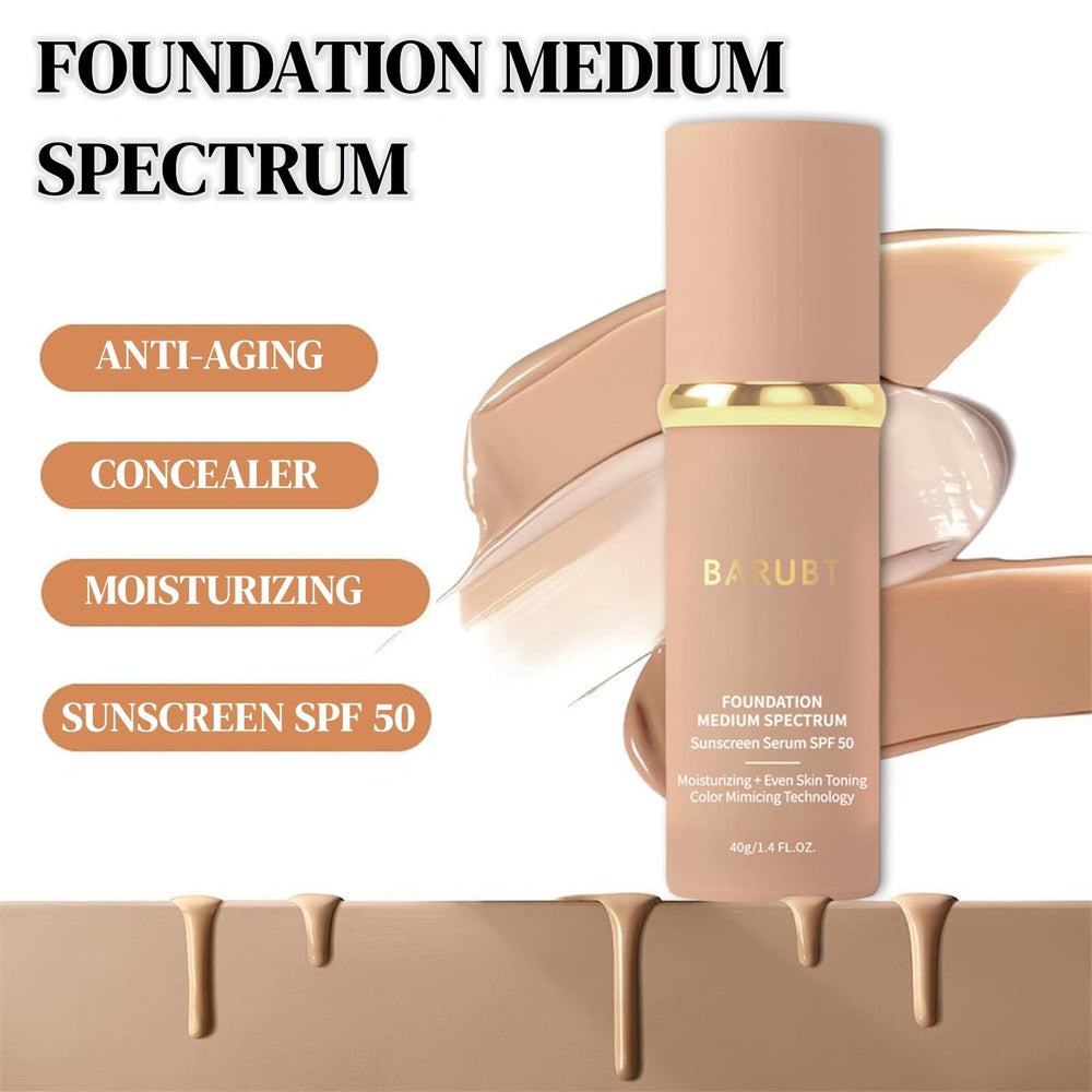 BARUBT 4-in-1 foundation application with fingertips for fast, seamless blending.