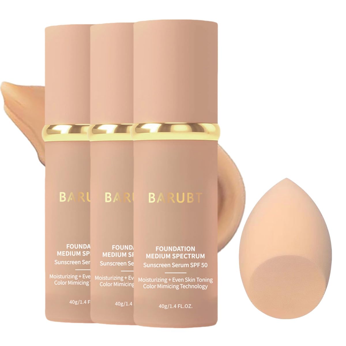 BARUBT color-changing foundation bottle with SPF50 for sun protection and even skin tone