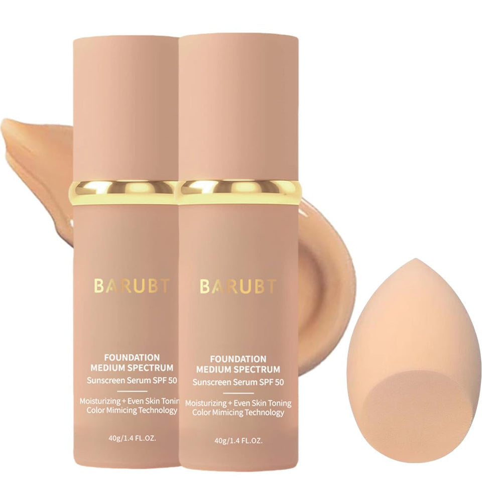 BARUBT color-changing foundation swatches showing adaptive shade matching.