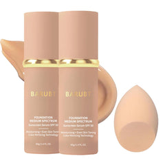 BARUBT color-changing foundation swatches showing adaptive shade matching.