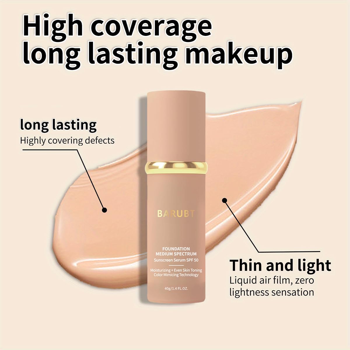 BARUBT vegan blending sponge for seamless, precise makeup application