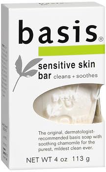 Basis Cleansing Bar rinse detail shows residue-free finish after washing.