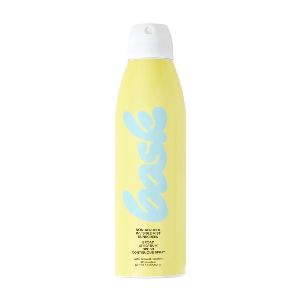 Bask Suncare SPF30 non-aerosol spray bottle for easy, fast-absorbing protection