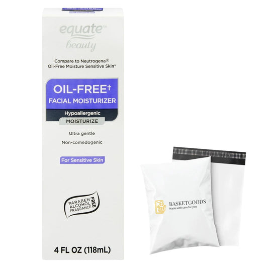 Basket Goods Equate Beauty oil-free moisture bottle front view for daily hydration.