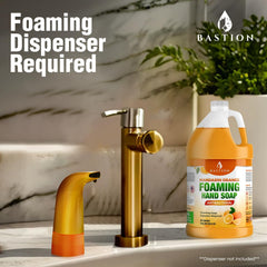 Bastion Mandarin Orange foaming hand soap USA made badge on bottle