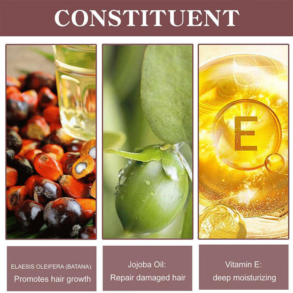 Batana Oil repairing brittle hair and reducing breakage.