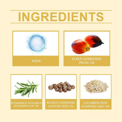 Ingredients highlight Batana Oil with rosemary castor pumpkin seed.