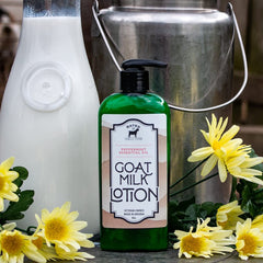 Bates Family Farm Goat Milk Lotion peppermint texture closeup showing creamy absorption.