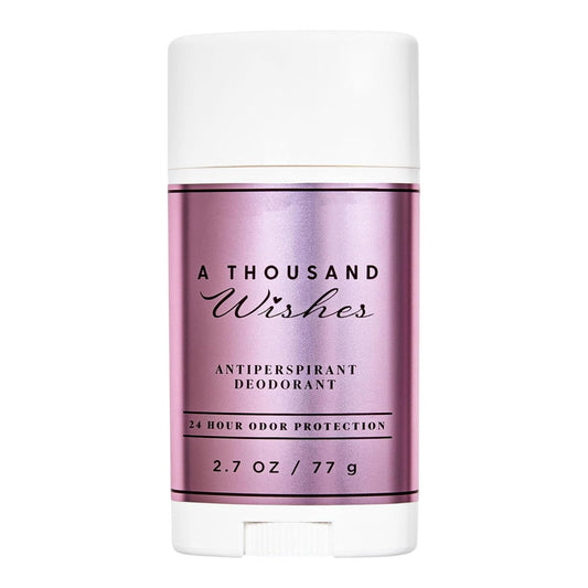 Bath & Body Works A Thousand Wishes antiperspirant stick provides all-day dryness with a light fragrance.