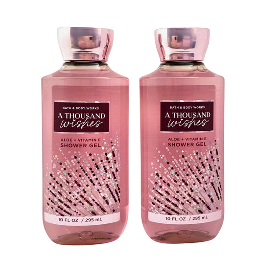 Bath & Body Works A Thousand Wishes shower gel bottle, two-pack, for gentle cleansing and fragrance.
