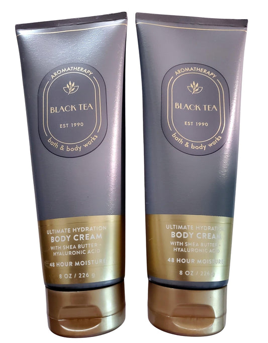 Bath & Body Works Aromatherapy Black Tea body cream pack 2 tubs front for deep hydration