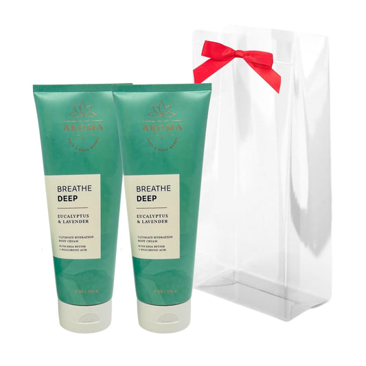 Bath & Body Works Aromatherapy Breathe Deep gift set with red bow for gifting and memories