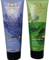 Bath & Body Works Aromatherapy Eucalyptus Spearmint cream tub close-up, refreshing hydration for daily calm.