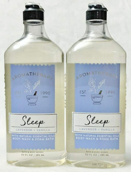 Bath & Body Works Aromatherapy Sleep Lavender Vanilla bottle for a soothing bedtime routine.