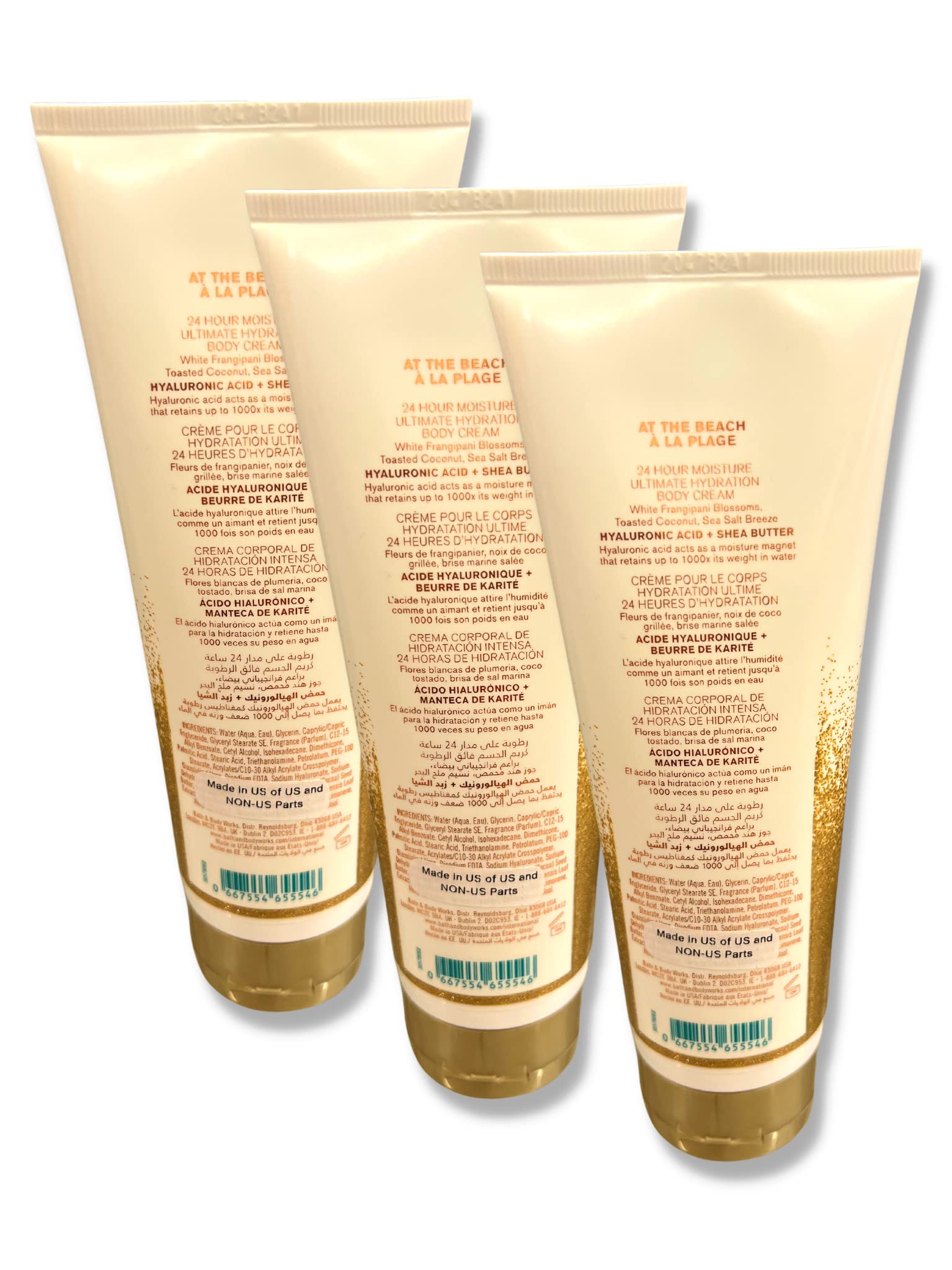 Bath & Body Works At The Beach 8oz tube demonstrating easy application
