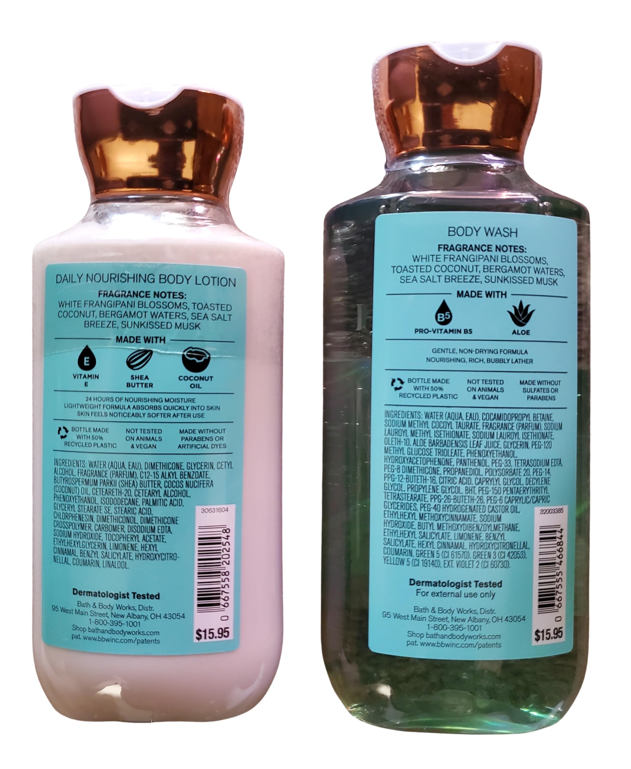 Bath & Body Works At The Beach gel wash bottle pour, refreshing cleanse with tropical notes.