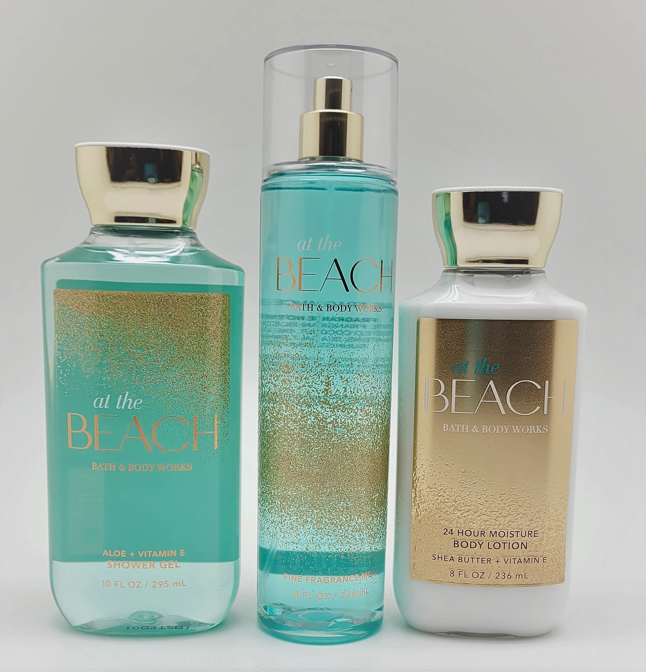 Bath & Body Works At the Beach shower gel bottle pour with tropical scent for a refreshing cleanse