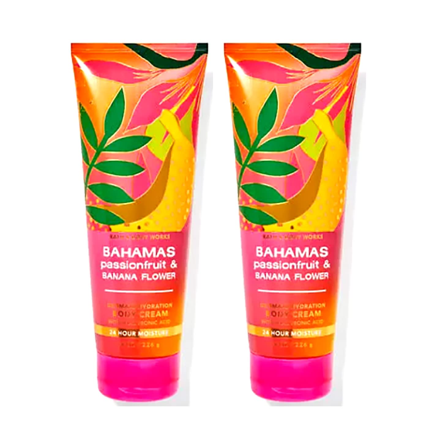 Bath & Body Works Bahamas Passionfruit & Banana Flower body cream 2-pack provides lasting hydration and island-inspired fragrance