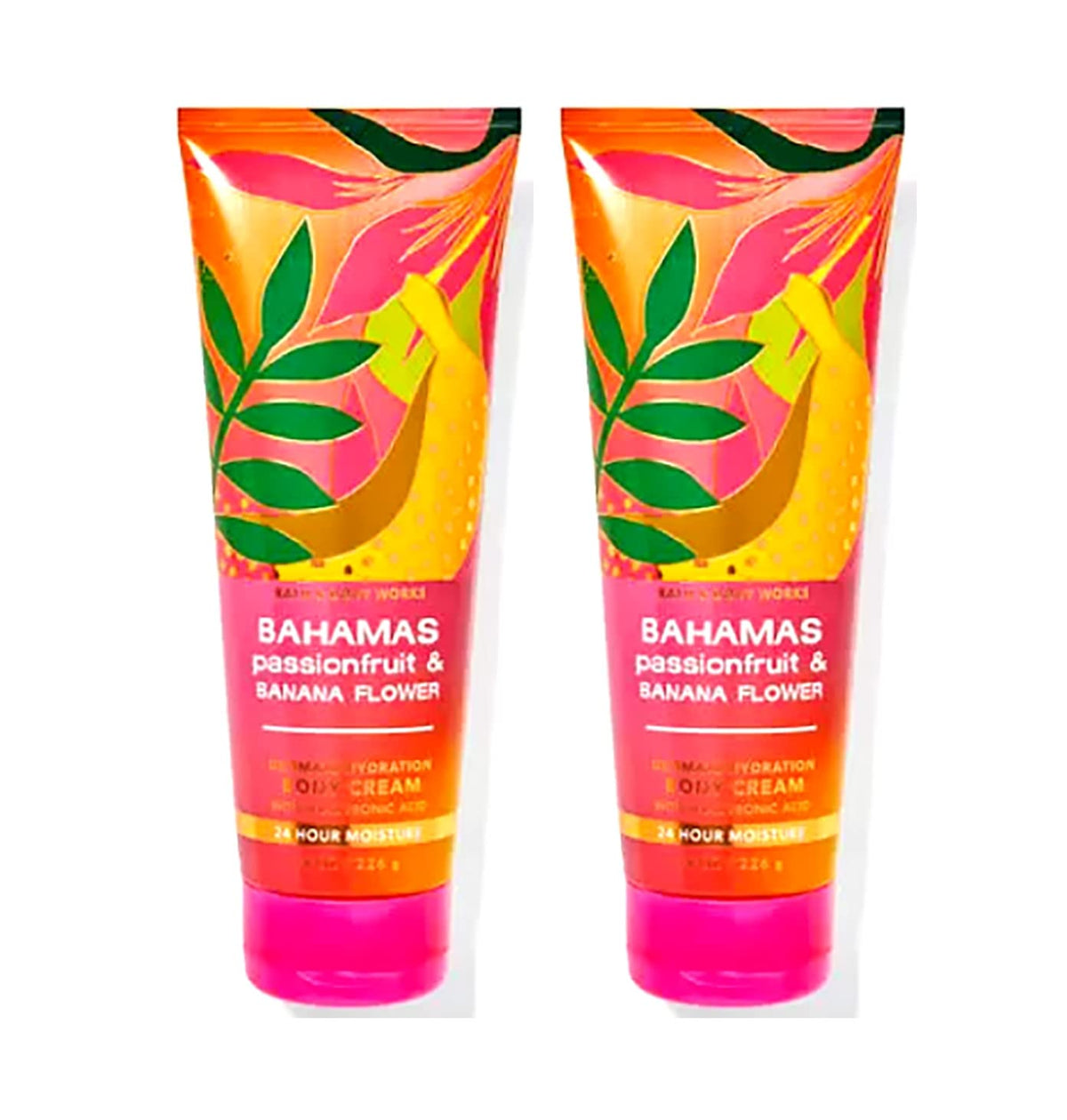 Bath & Body Works Bahamas Passionfruit & Banana Flower body cream 2-pack provides lasting hydration and island-inspired fragrance
