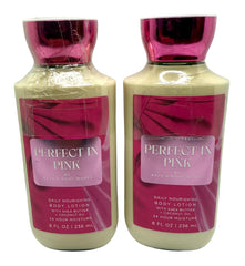 Bath and Body Works Body Perfect in Pink lotion bottle provides daily hydration with cherry notes.