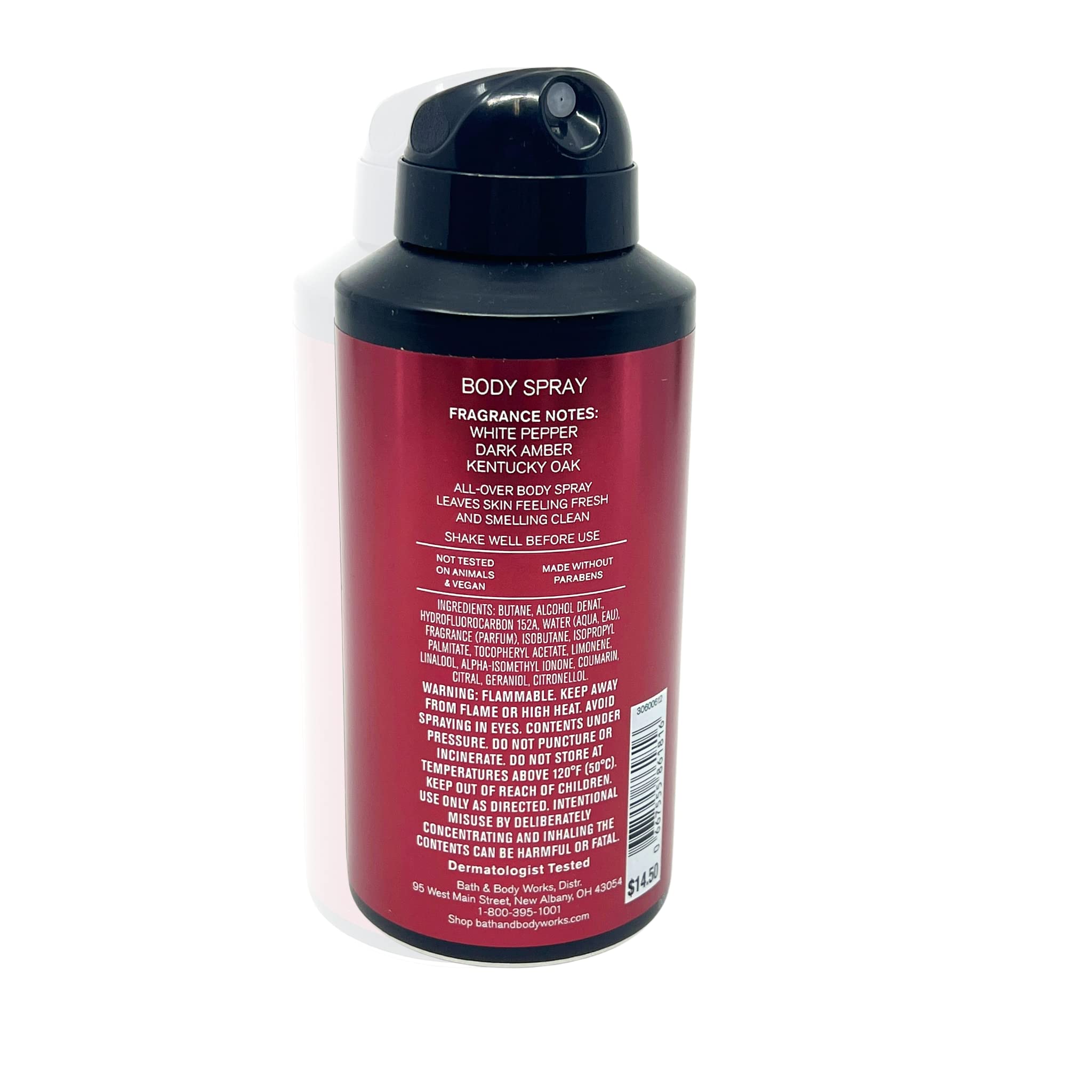 Bath & Body Works Bourbon body spray from the men’s collection for confident daily use.