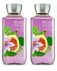 Bath & Body Works Brown Sugar & Fig shower gel, two-pack bottle set, with a warm, fruity aroma.