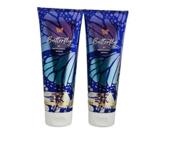 Bath & Body Works Butterfly Body Cream two-pack with 8 oz bottles and seasonal artwork variation.