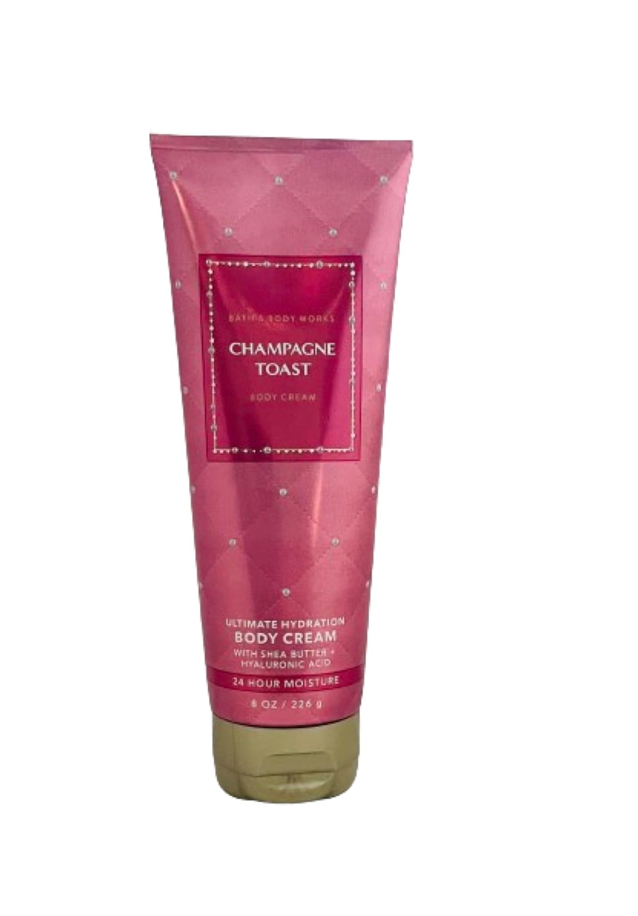 Bath & Body Works Champagne Toast bottle showcasing luxurious hydration and uplifting fragrance.