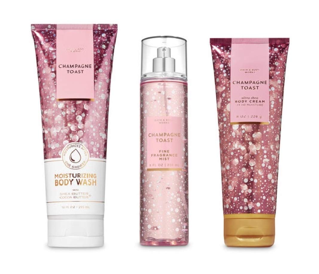 Bath & Body Works Champagne Toast gift set packaging, perfect for gifting.